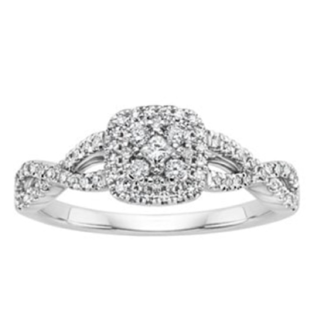 White gold and diamond ring